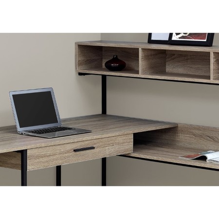 Monarch Specialties Computer Desk, Home Office, Corner, Storage Drawers, L Shape, Work, Laptop, Metal, Brown, Black I 7161